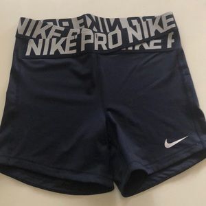 Navy blue nike pros size large